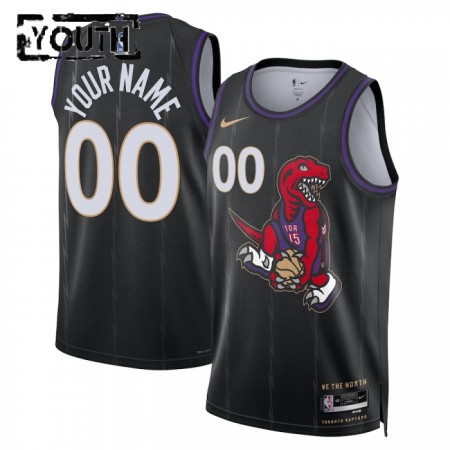 Toronto Raptors Custom Nike 2024-25 City Edition Musta Lasten Pelipaidat Swingman